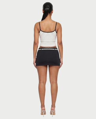 ZELINA Contrast Trim Cami Top & Mini Skirt Set