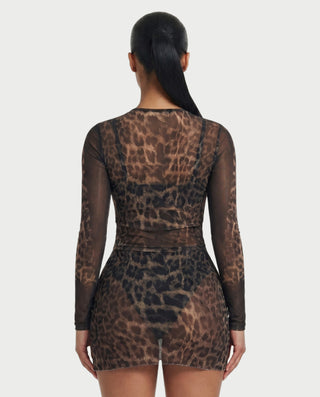Pantalón corto de conjunto con estampado de leopardo PANTHA