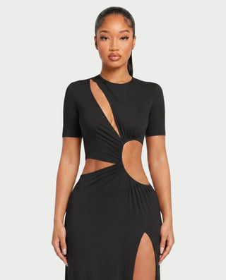 NORMINA Cutout High-Slit Bodycon Maxi Dress