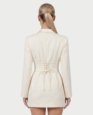 ALEYNA Corset Waist Long Sleeve Blazer Mini Dress