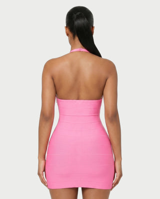 JASIRI Deep Plunge Bandage Bodycon Mini Dress