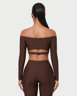 BERLINA Off-Shoulder Crop Top & V-Waist Leggings Set