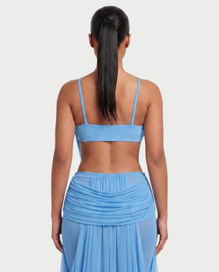 ALEXIE Draped Cutout Cami Top & Sheer Panel Maxi Skirt Set