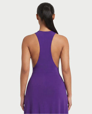 Vestido largo con cintura fruncida LORAINE