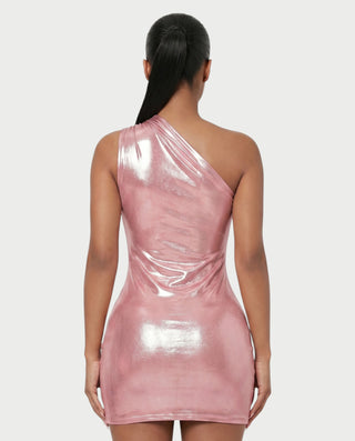 OPAL One-Shoulder Metallic Mini Dress