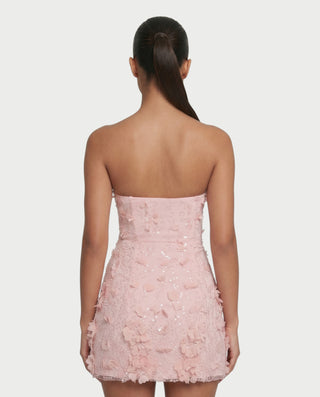 LOISE Floral Sequin Strapless Mini Dress