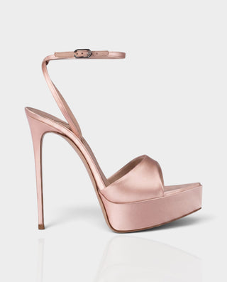MORGA Satin Ankle-Strap Platform Stiletto Heels