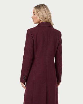 ANVINA Double-Breasted Notched Lapel Longline Trench Coat
