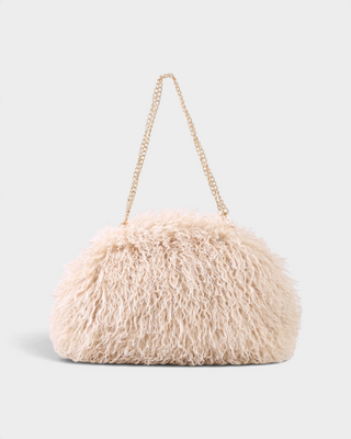 ZUME Faux Fur Chain-Strap Cloud Shoulder Bag