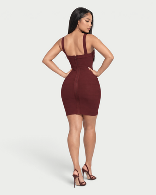 RUTHA Crisscross Strap Bandage Bodycon Mini Dress