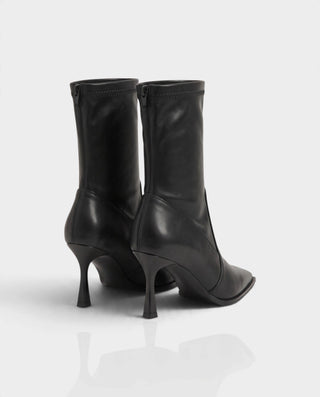 MARENA Pointed Toe Sculpted Heel Fitted Ankle Boots