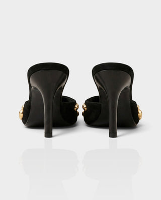 ARMENIA Gold Stud Embellished Stiletto Mule Heels