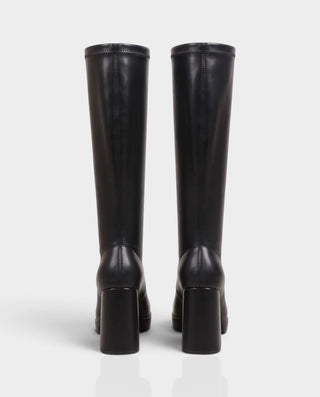 IZARA Retro Square Toe Knee-High Chunky Heel Platform Boots