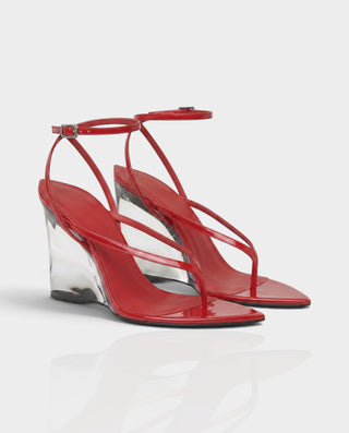 ISSY Transparent Pointed-Toe Wedge Heels