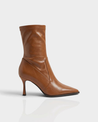 MARENA Pointed Toe Sculpted Heel Fitted Ankle Boots