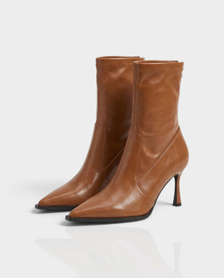 MARENA Pointed Toe Sculpted Heel Fitted Ankle Boots