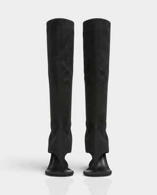 ADDILYN Knee-High Thong Toe Sculpted Wedge Heel Boots