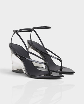 ISSY Transparent Pointed-Toe Wedge Heels