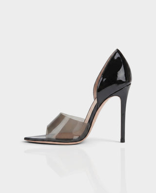 EMILYA Clear PVC Pointed-Toe Stiletto Pumps Heels