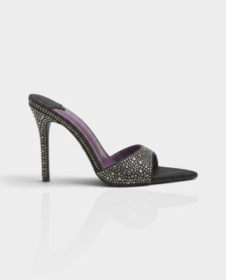 VALEMA Rhinestone Pointed-Toe Stiletto Mule Heels