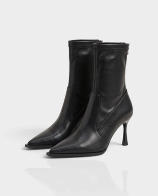 MARENA Pointed Toe Sculpted Heel Fitted Ankle Boots