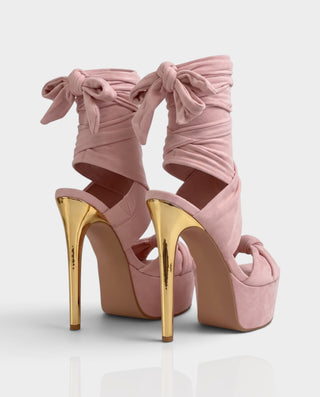 MEGUMI Wraparound Ankle Platform Stiletto Heels