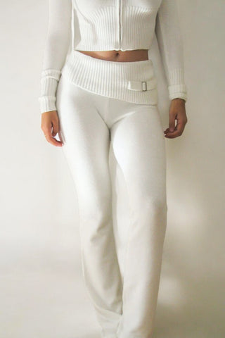 MAYA Knit Zip Hoodie & Flared Low Rise Pants