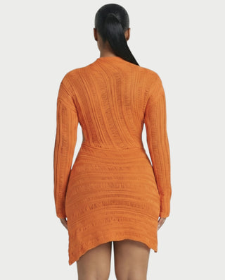 AROSA Asymmetric Knit Mini Dress