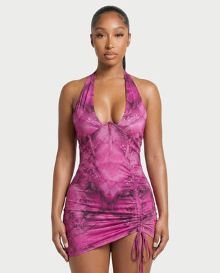 DELARA Halter Mini Dress