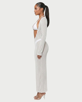 AMELLA Bikini & Shimmery Cover-Up Dress Three-Piece Set