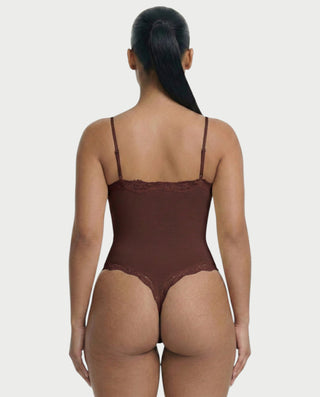 AMELYA Lace-Trim Shapewear Bodysuit