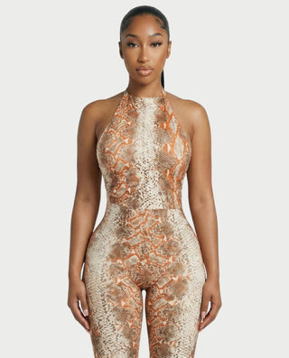 RHEA Snakeskin Pattern Jumpsuit