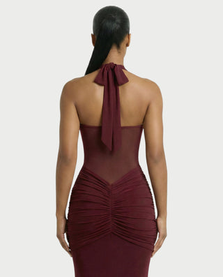 Vestido largo plisado con degradado LIVIANA