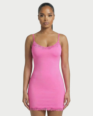 MEVAYA Lace-Trim Cami Bodycon Mini Dress