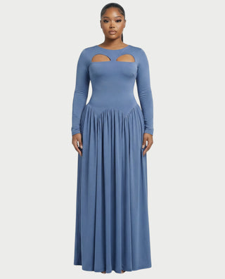 cut out flowy maxi dress Mac Duggal Tied One Shoulder Cut-Out Flowy Gown