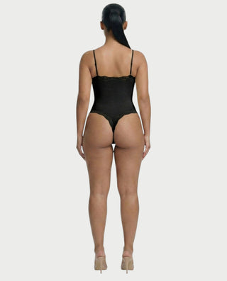 AMELYA Lace-Trim Shapewear Bodysuit