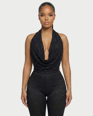 Mono de encaje con cuello vuelto KATRINA