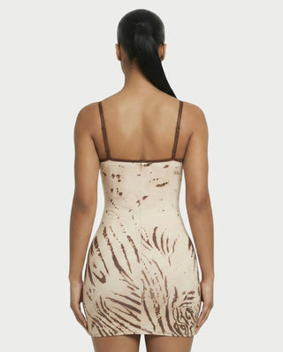 Vestido mini ajustado con estampado de cebra EMILIA