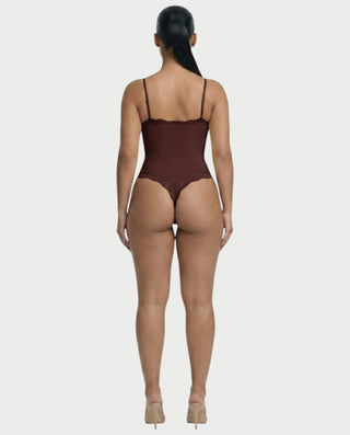 AMELYA Lace-Trim Shapewear Bodysuit