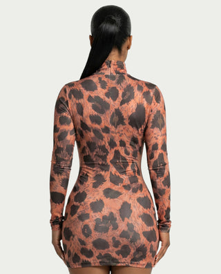 Vestido mini ajustado con estampado de leopardo JAMILA