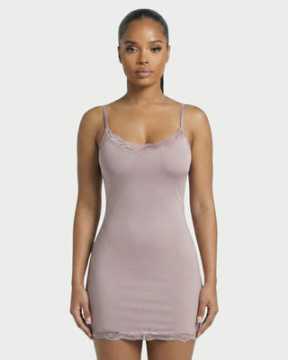 MEVAYA Lace-Trim Cami Bodycon Mini Dress