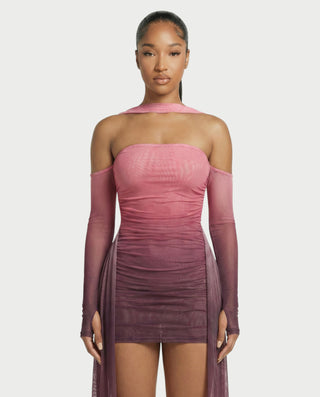 ANNE Strapless Mesh Mini Dress