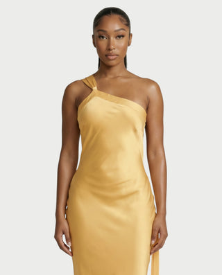 SELENE One-Shoulder Strap Satin Maxi Dress Celestia SELENE One-Shoulder Strap Satin Maxi Dress Celestia
