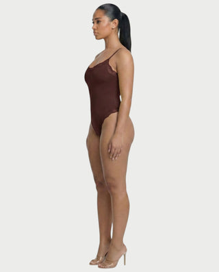 AMELYA Lace-Trim Shapewear Bodysuit