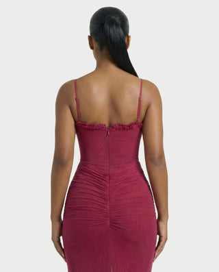 Vestido largo con volantes CYNTHIA