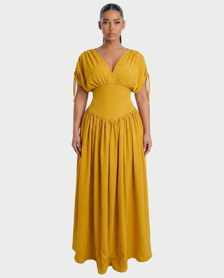 cinching waist dress Plus Size Starlit Cinch Perfect for day RELAYA Waist Cinching Maxi Dress