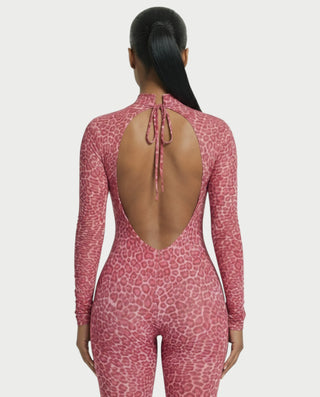 Mono de cuello alto con estampado de leopardo de KHIONE