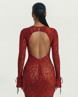ASHLEY Mesh Open Back Maxi Dress ASHLEY Mesh Open Back Maxi Dress