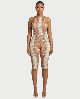 RHEA Snakeskin Pattern Jumpsuit