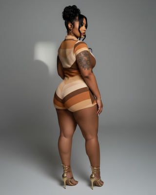 ELLAY Knit Abstract Print Romper